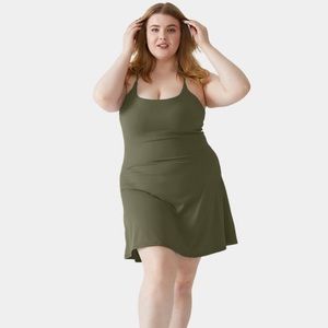 Everyday Cloudful® Plus Size Play Dress in Moss Green
